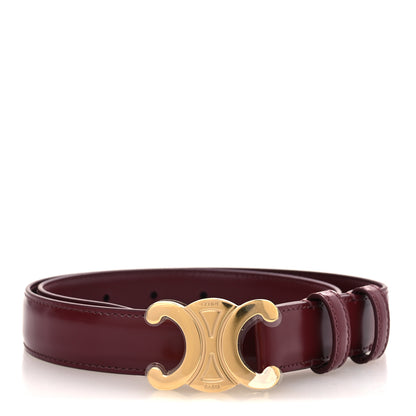 Celine Box Calfskin Medium 25mm Triomphe Belt 70 Light Burgundy 1 of 8