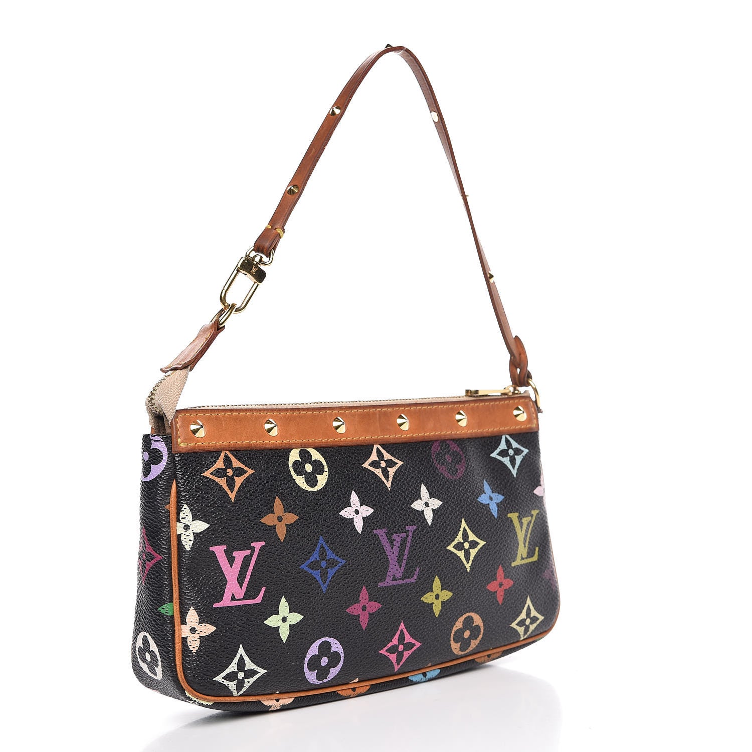 Louis Vuitton Monogram Multicolor Pochette Accessories Black 3 of 11