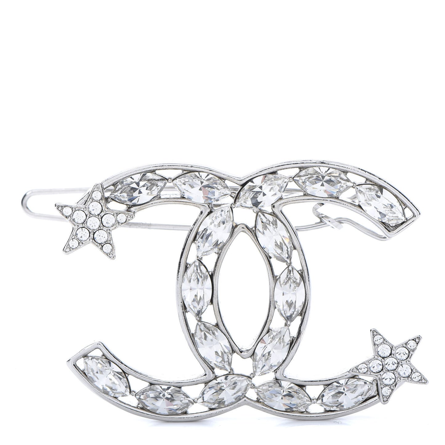 Crystal Starfall CC Hair Clip Silver