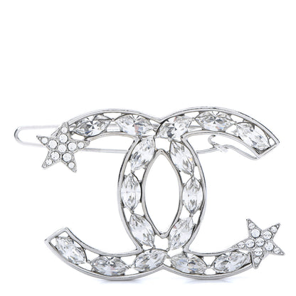 Chanel Crystal Starfall CC Hair Clip Silver 1 of 4
