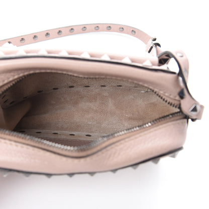 Valentino Garavani Grained Calfskin Small Rockstud Flap Pocket Camera Crossbody Bag Poudre 5 of 9