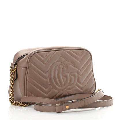 Gucci Calfskin Matelasse Small GG Marmont Chain Shoulder Bag Porcelain Rose 3 of 12