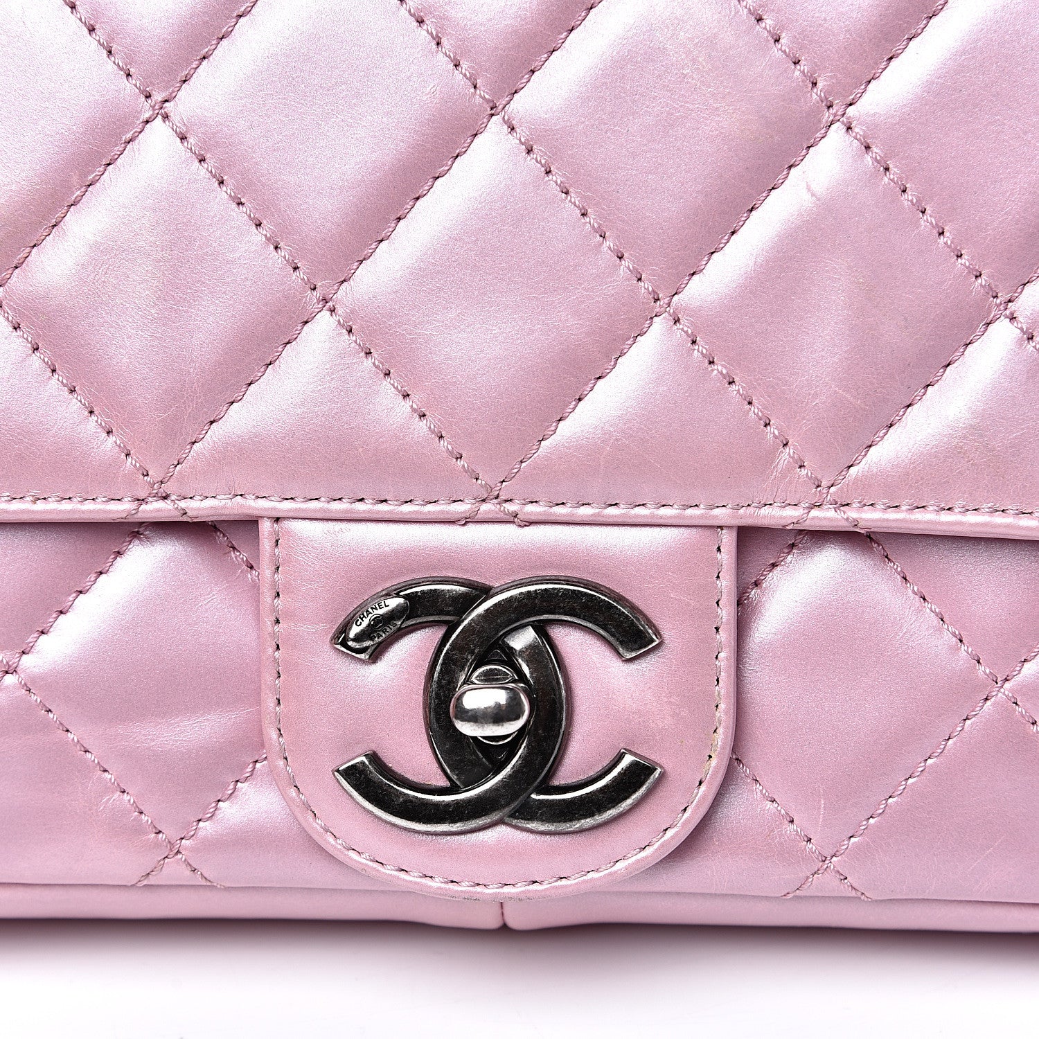 Chanel Glazed Calfskin Quilted Coco Pleats Flap Pink 15 of 19