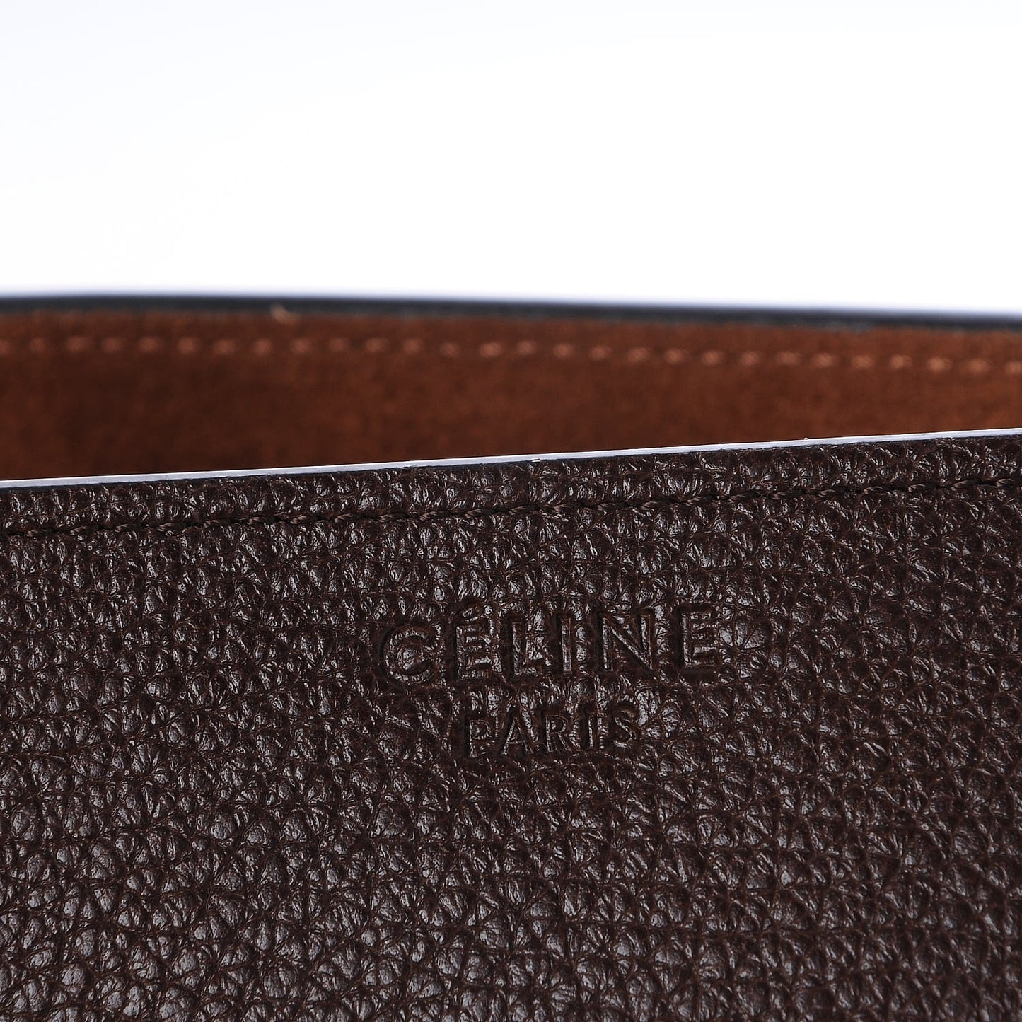 Shiny Grained Calfskin Medium Phantom Luggage Brown