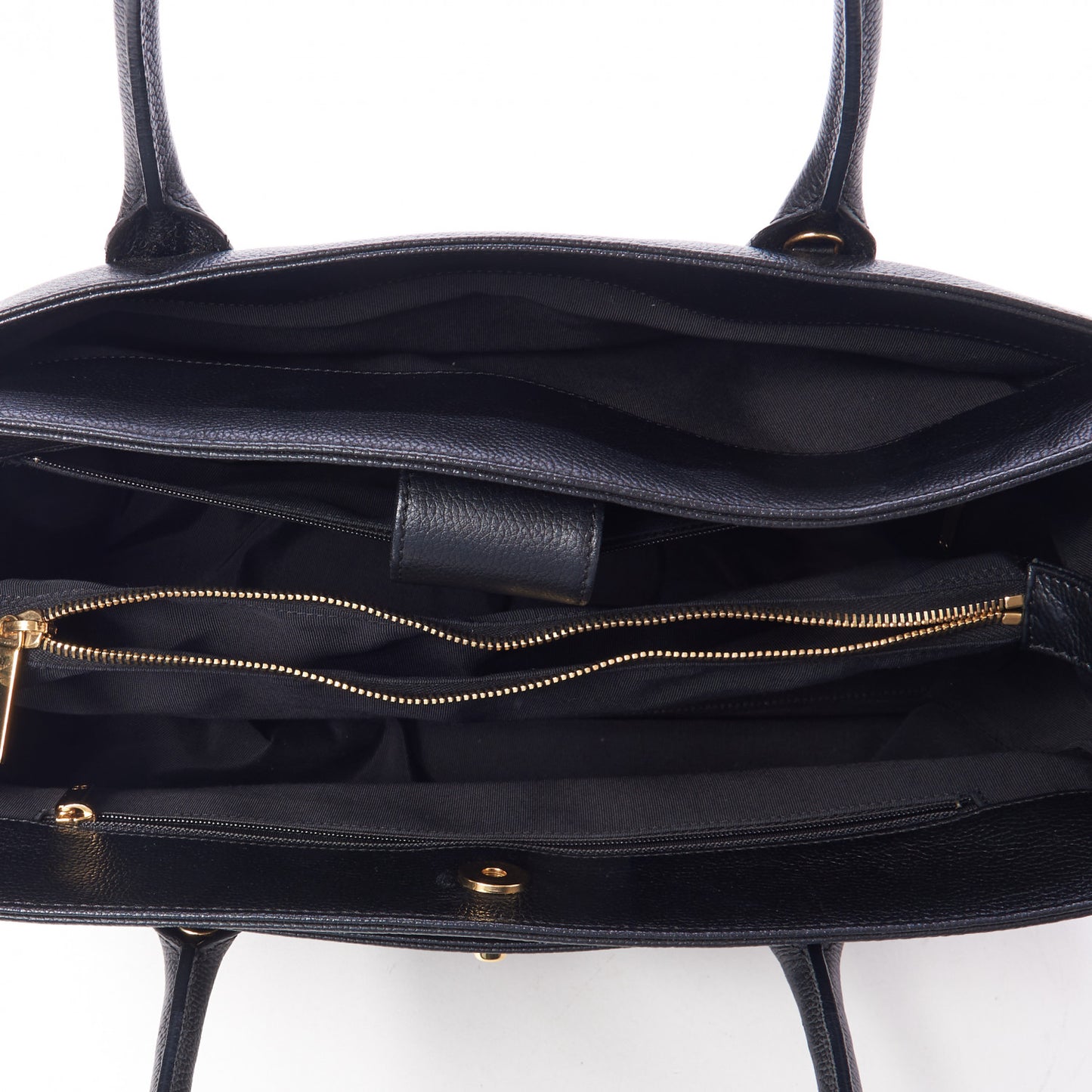 Calfskin Cerf Executive Shopper Tote Black