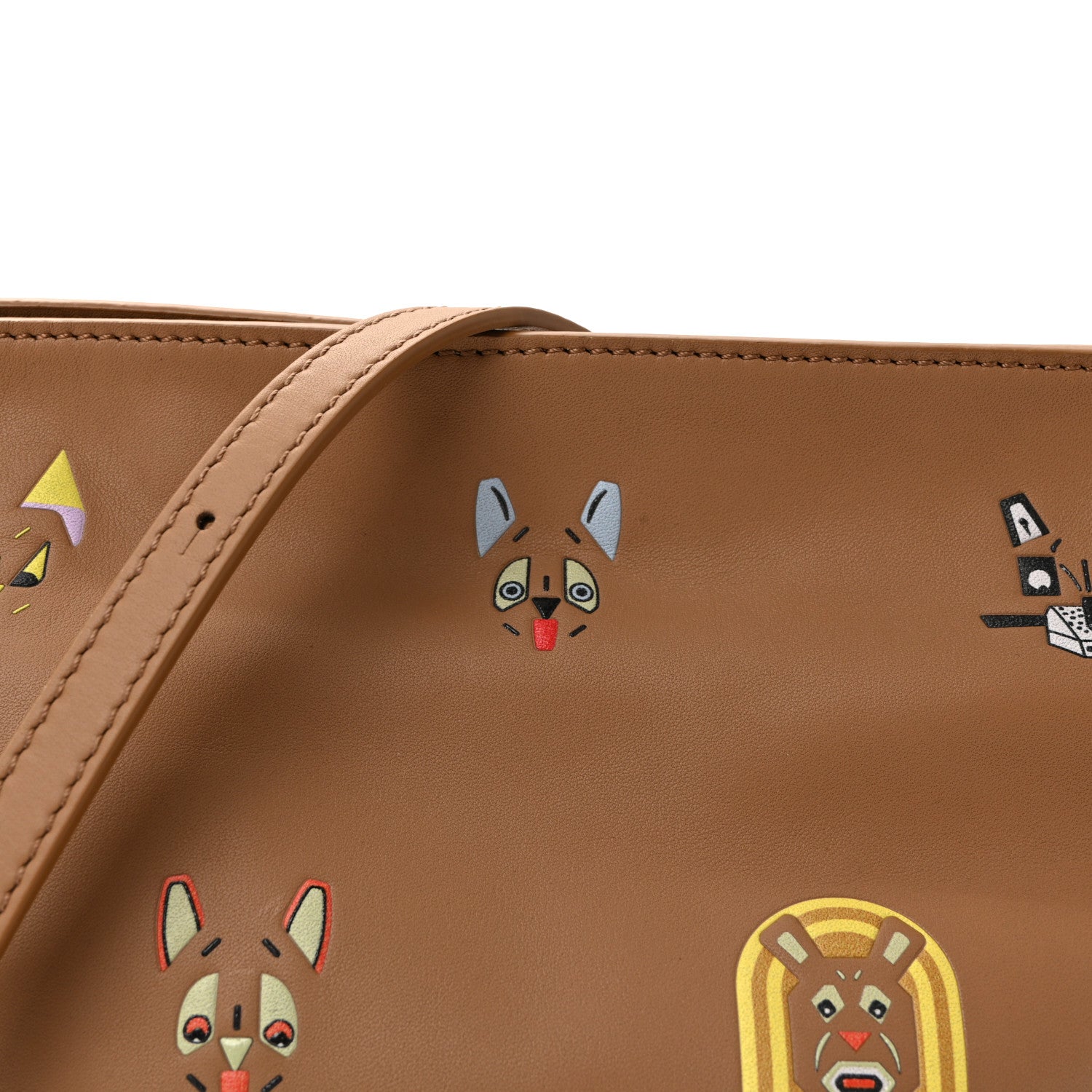 Loewe X Louis Wain Smooth Calfskin Futurist Cats Mini Flamenco Knot Clutch Mocha 7 of 9