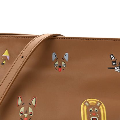 Loewe X Louis Wain Smooth Calfskin Futurist Cats Mini Flamenco Knot Clutch Mocha 7 of 9