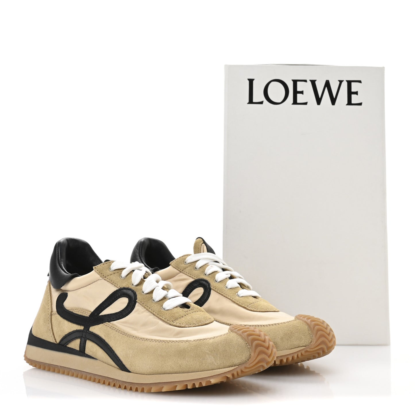 Nylon Suede Flow Runner Sneakers 40 Gold Black