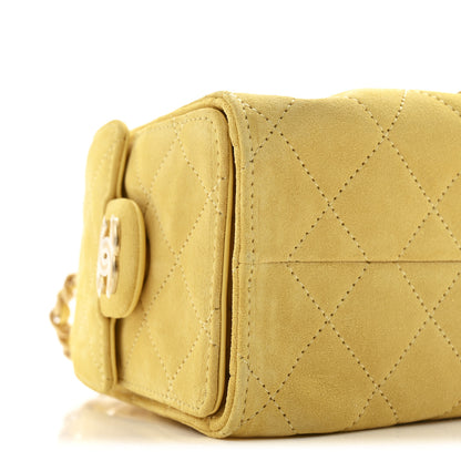 Chanel Suede Quilted Mini Chanel 25 Handbag Yellow 9 of 11