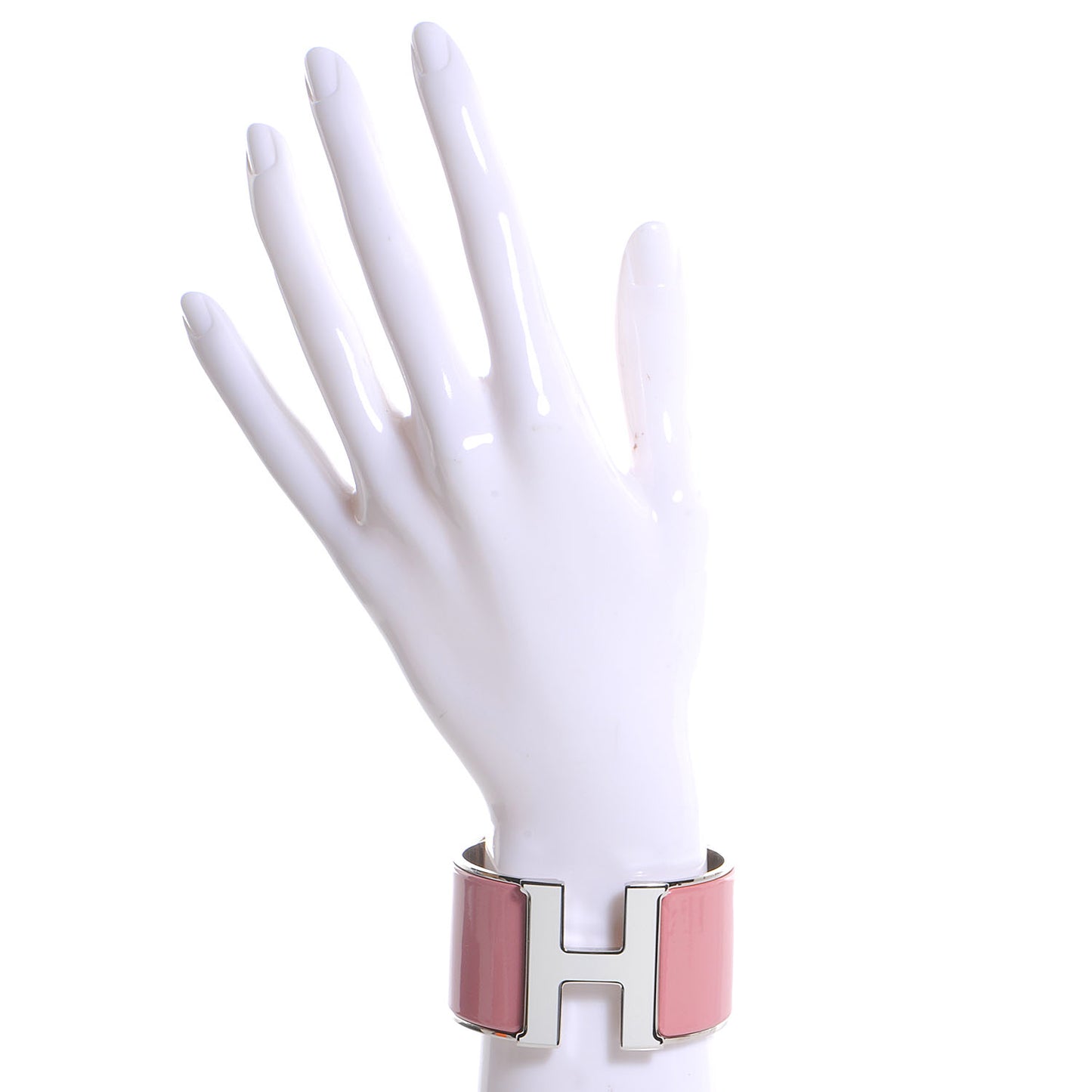 Enamel Clic Clac H Extra Wide Bracelet PM Vieux Rose