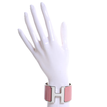 Hermes Enamel Clic Clac H Extra Wide Bracelet PM Vieux Rose 2 of 5
