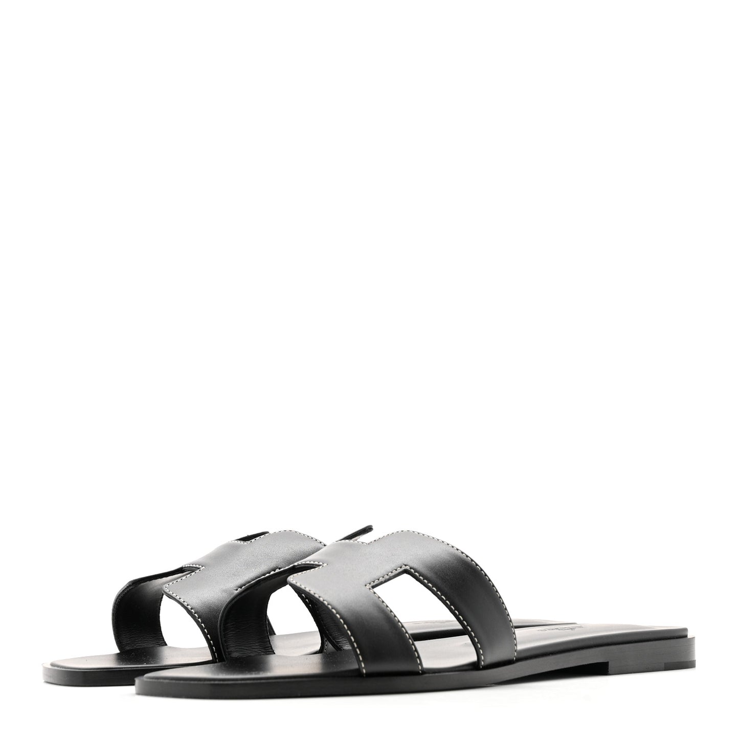 Box Calfskin Oran Sandals 40 Black