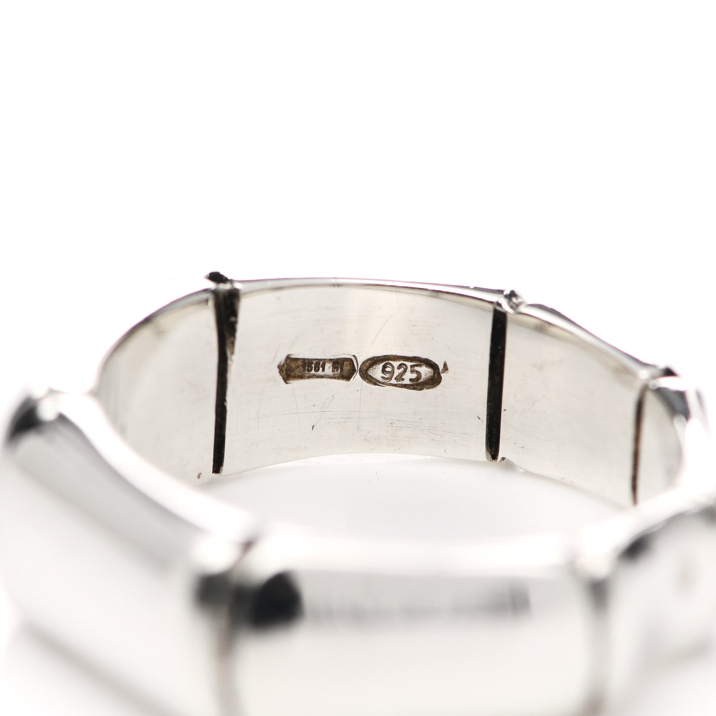Sterling Silver Bamboo Band Ring 50 5.5