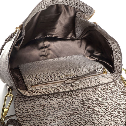 3.1 Phillip Lim Shark Embossed Leather Medium Pashli Satchel Antique White Military 6 of 10