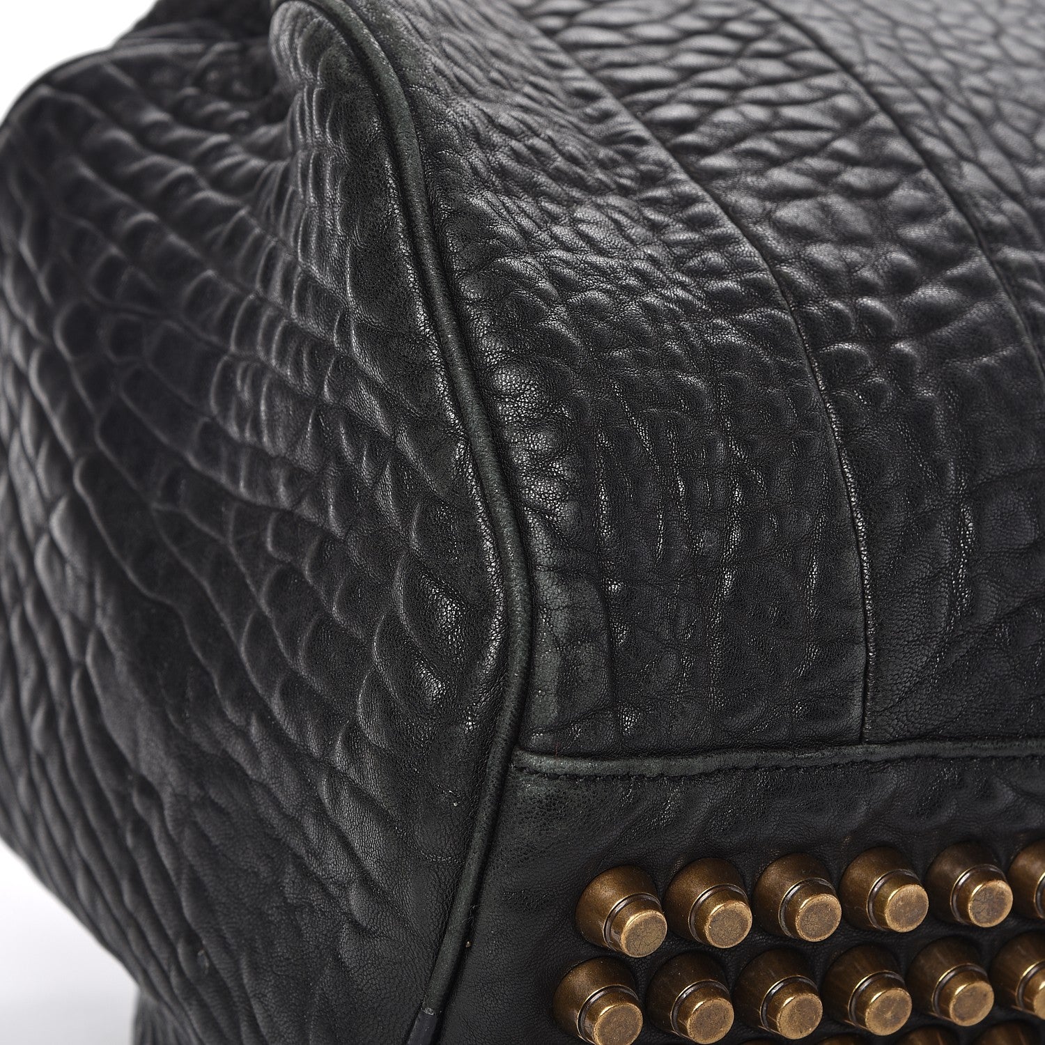 Alexander Wang Pebbled Lambskin Rocco Black Antique Brass Hardware