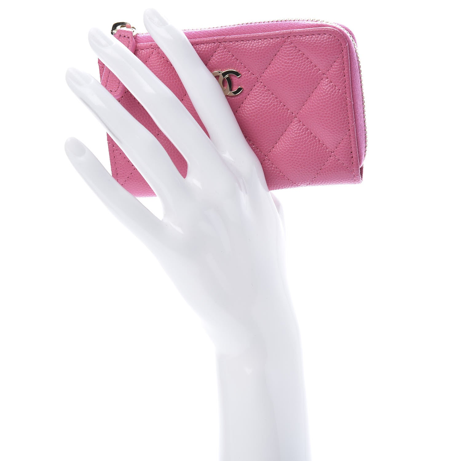 Chanel Caviar Quilted Key Holder Case Pink 2 of 7
