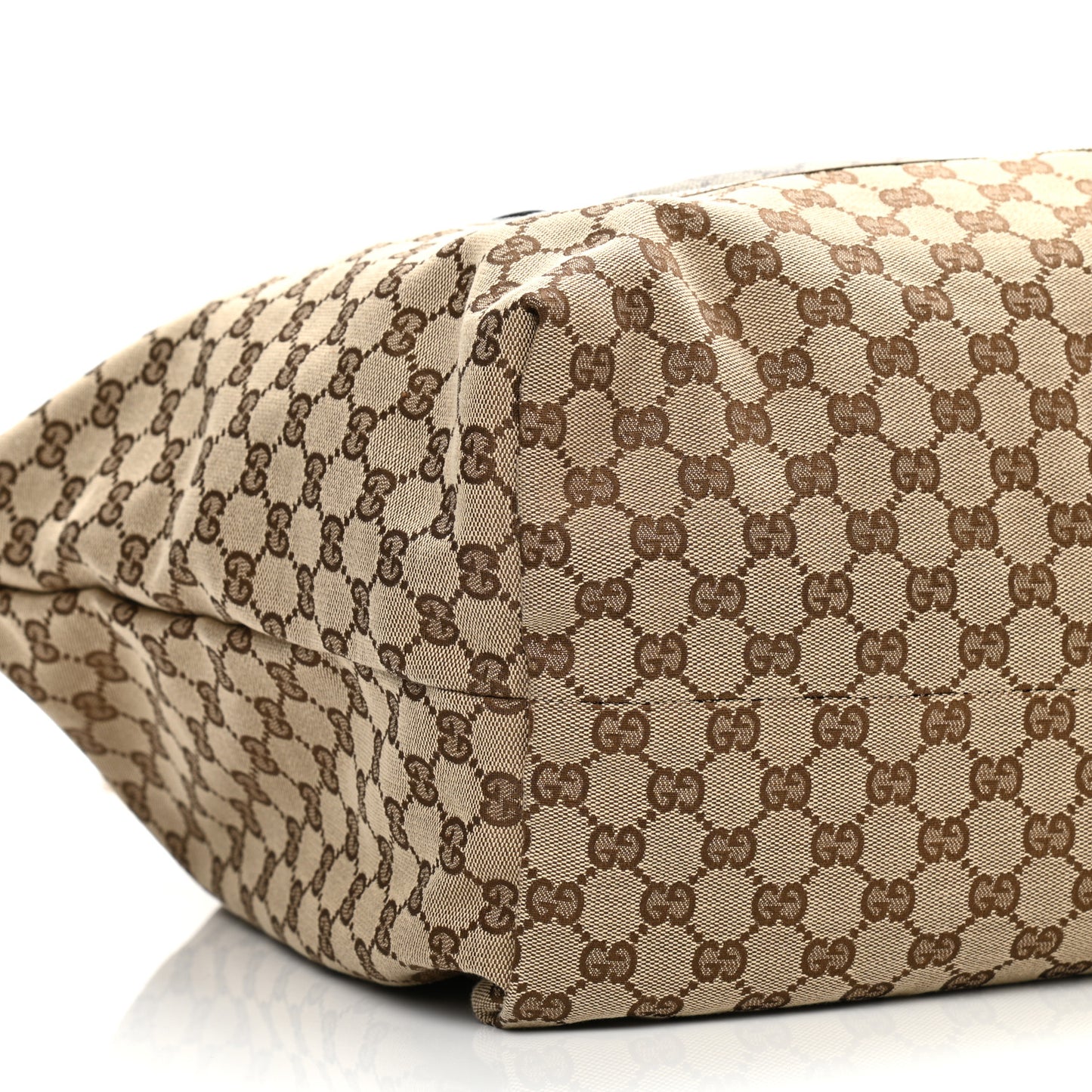 GG Monogram Patent Oliver Pug Tote Yellow Beige