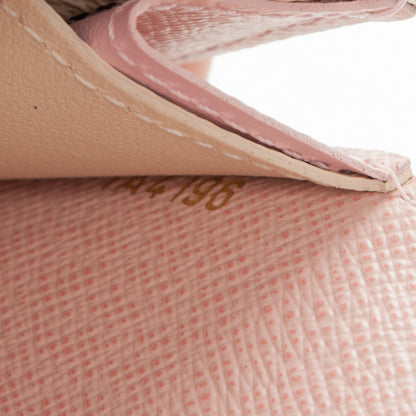 Louis Vuitton Damier Azur Emilie Wallet Rose Ballerine 7 of 9