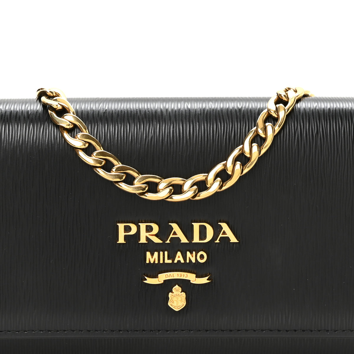 Vitello Move Metal Oro Chain Wallet Black