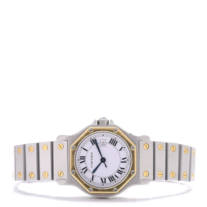 Cartier Stainless Steel 18K Yellow Gold 29mm Santos Octagon Automatic Watch 2 of 4
