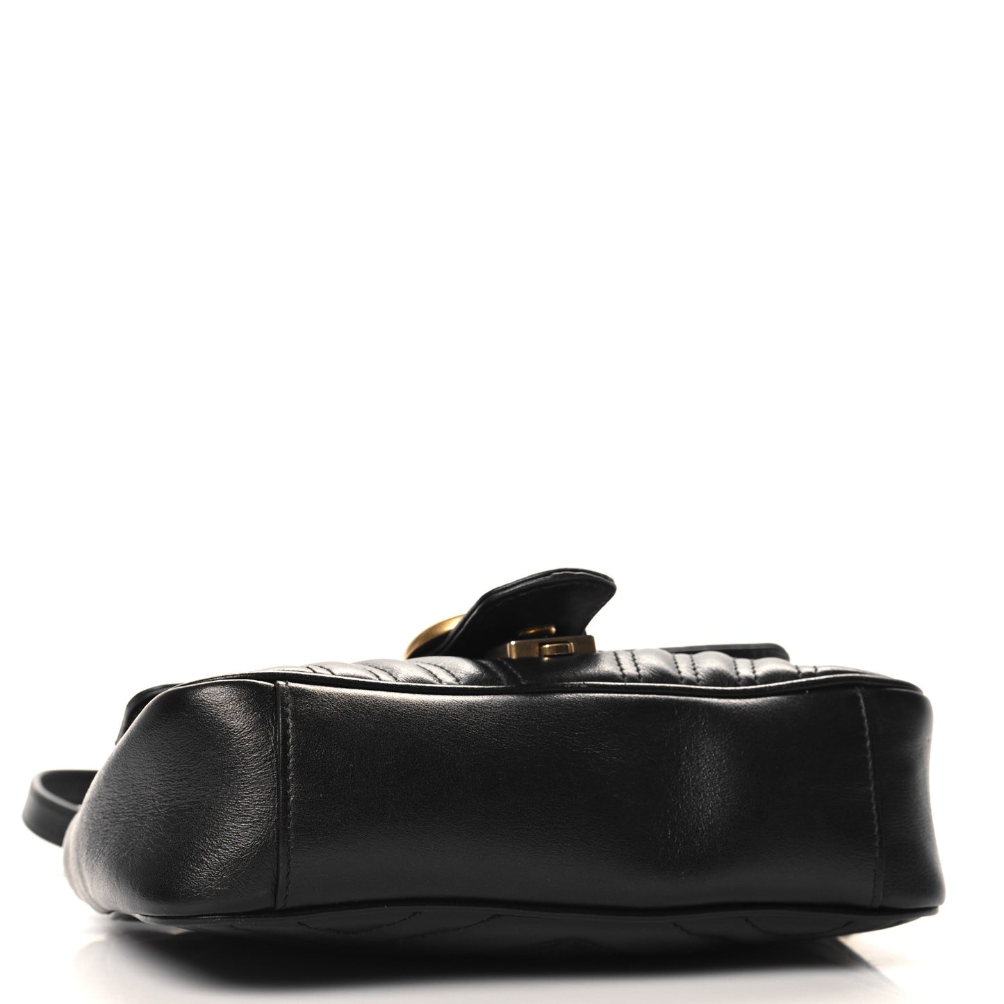 Calfskin Matelasse Mini GG Marmont Shoulder Bag Black