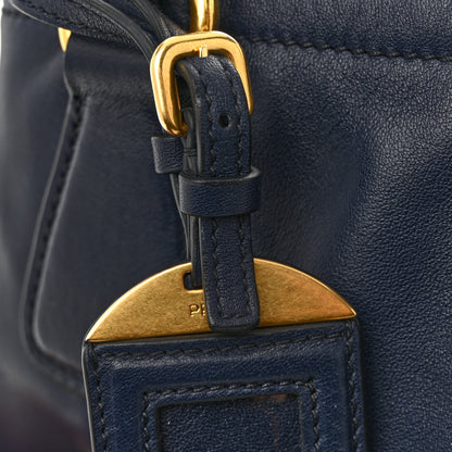 Prada Soft Calf Tote Navy 11 of 12