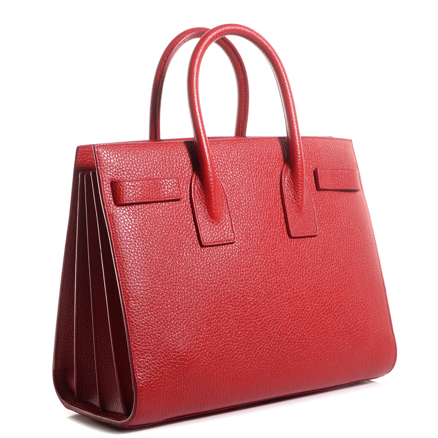 Saint Laurent Grained Calfskin Small Sac De Jour Lipstick Red 3 of 9