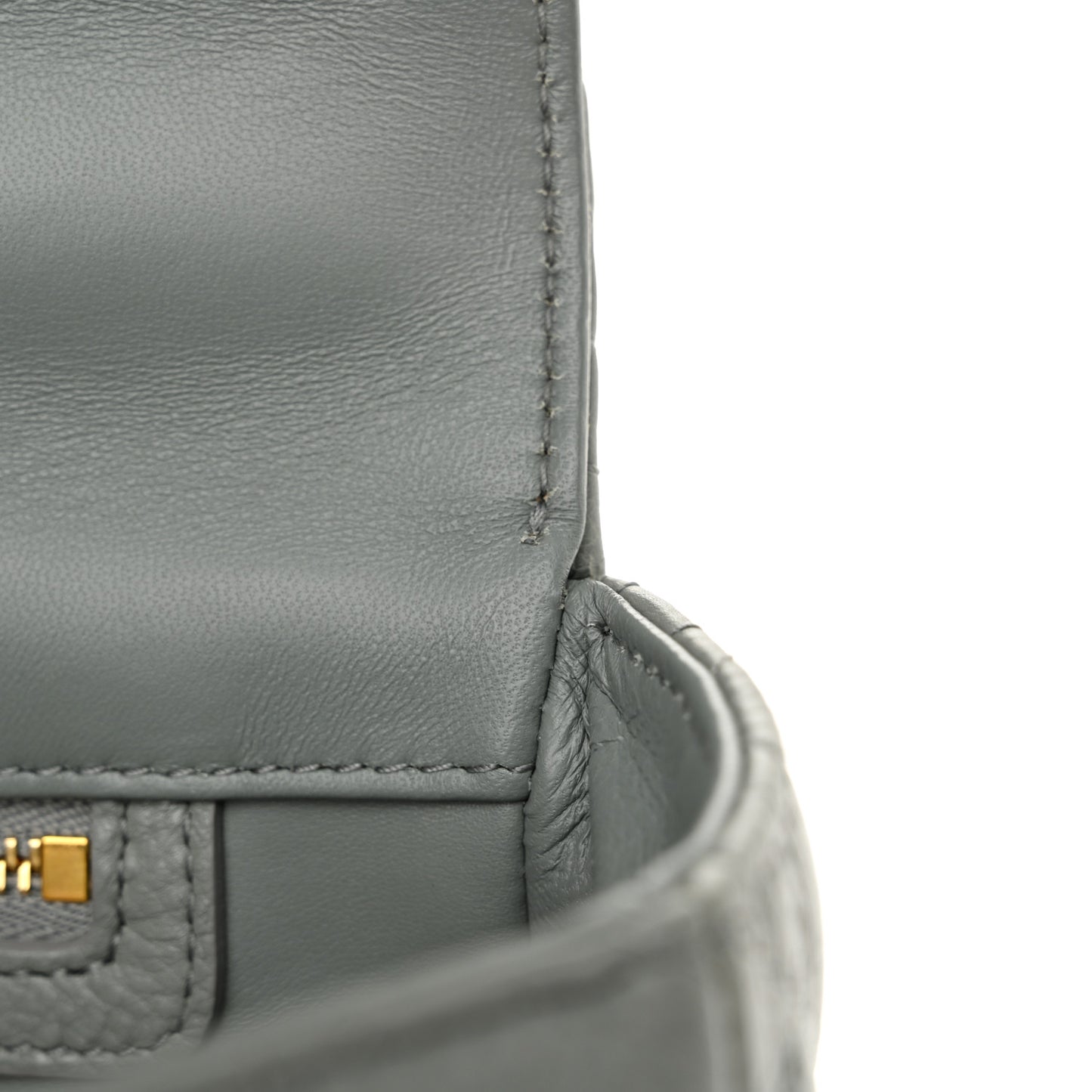 Grained Calfskin Cannage Large Caro Bag Grey Stone