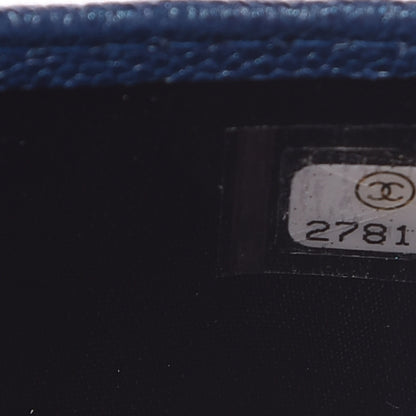Chanel Iridescent Caviar Quilted Card Holder Blue Fonce 8 of 8