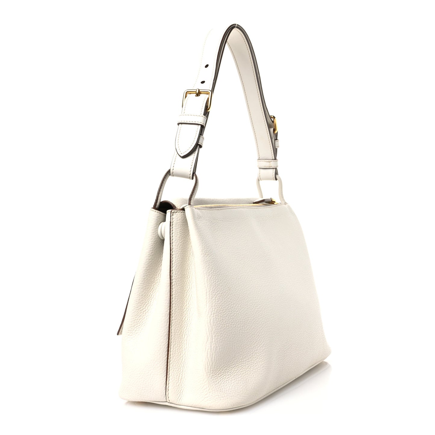 Vitello Daino Flap Shoulder Bag Talco