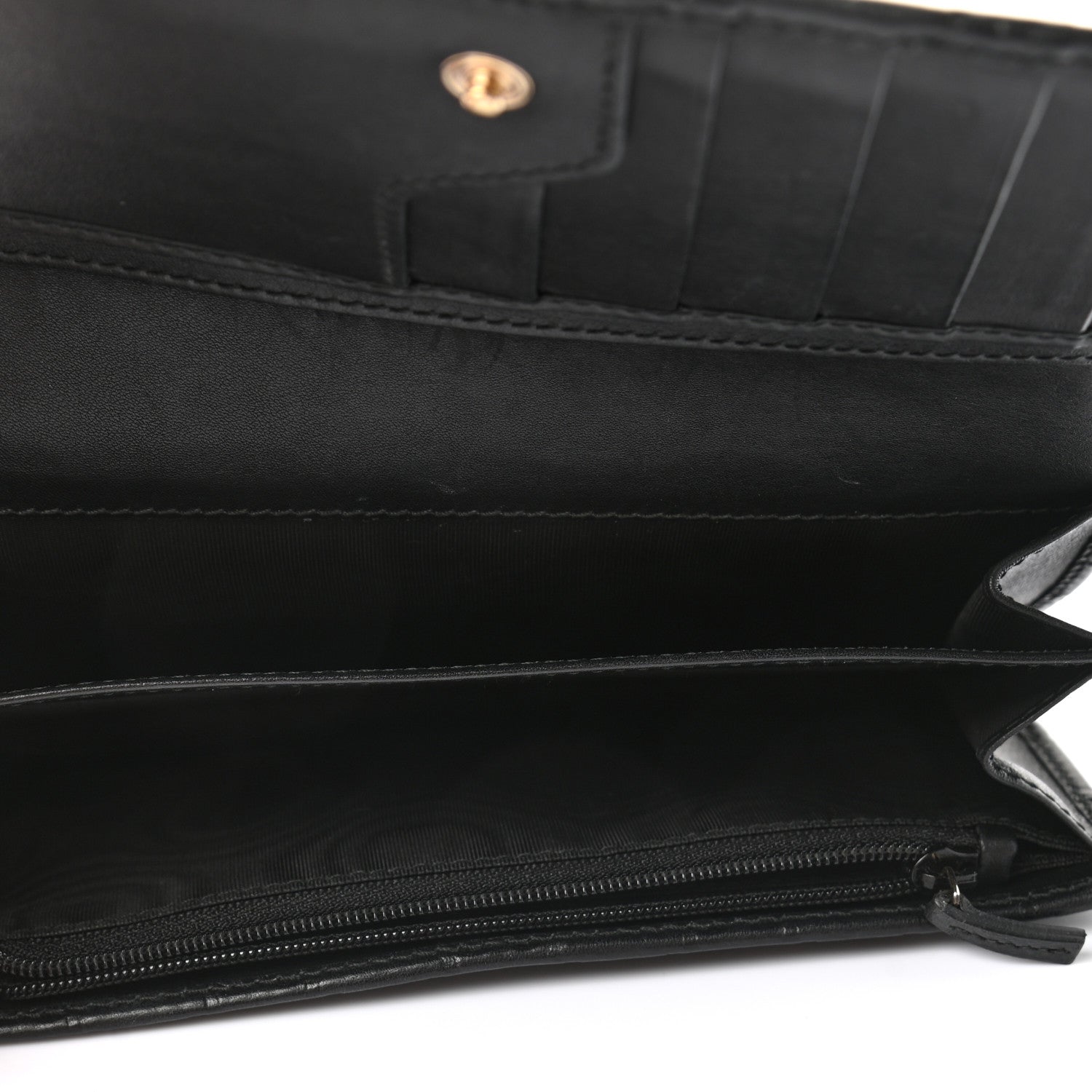 Gucci Guccissima Metal Bar Continental Flap Wallet Black 5 of 7