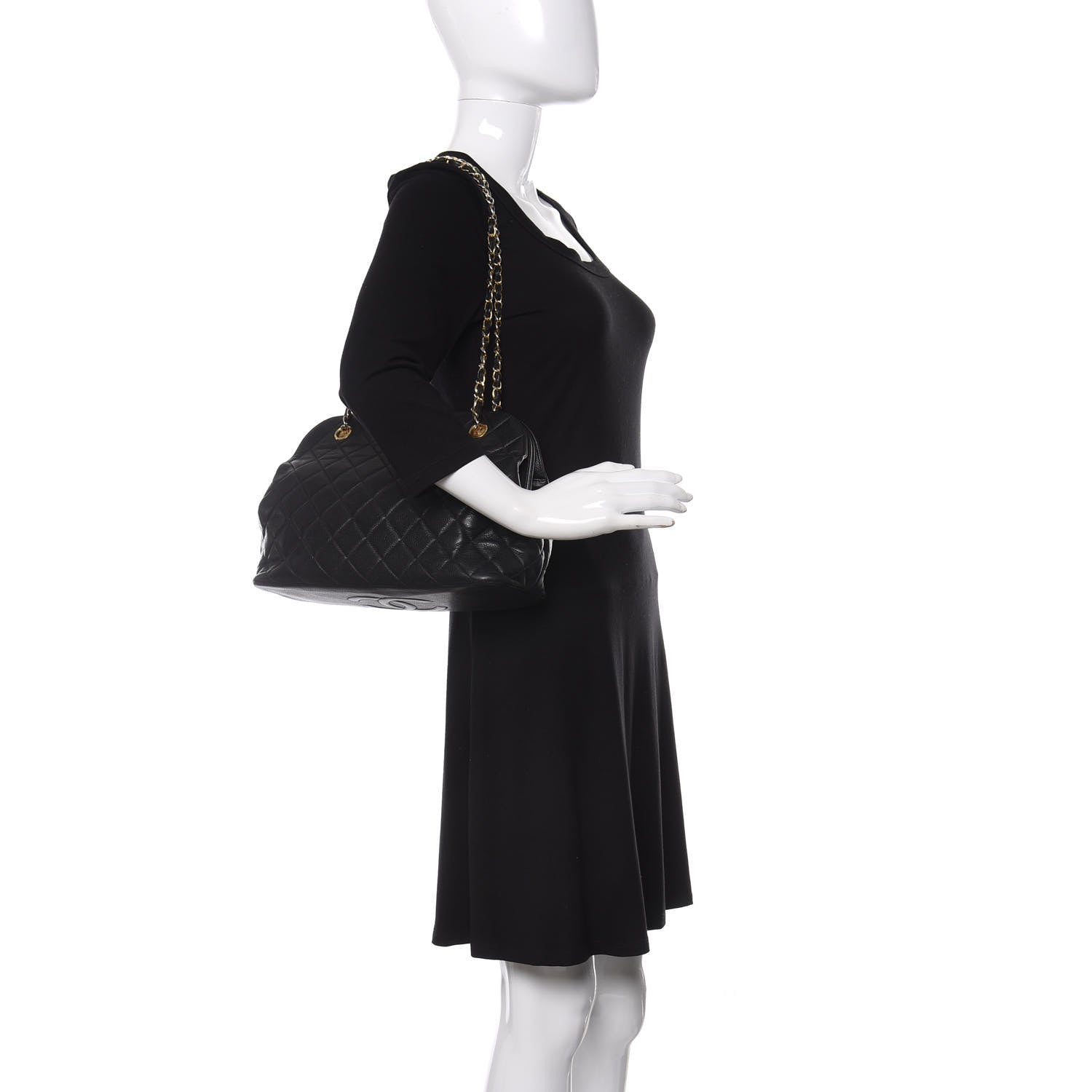 Chanel Caviar Quilted Frame Shoulder Bag Black 2 of 11