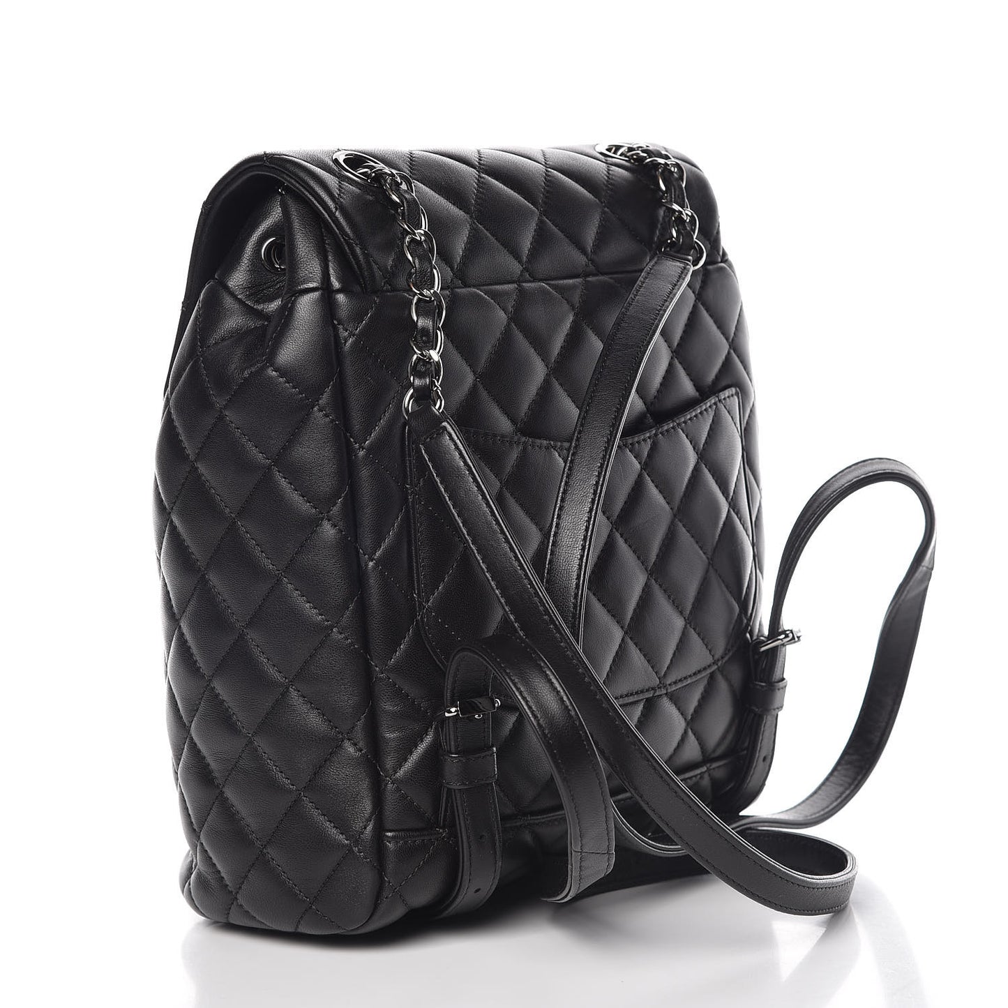 Lambskin Quilted Small Urban Spirit Backpack Black