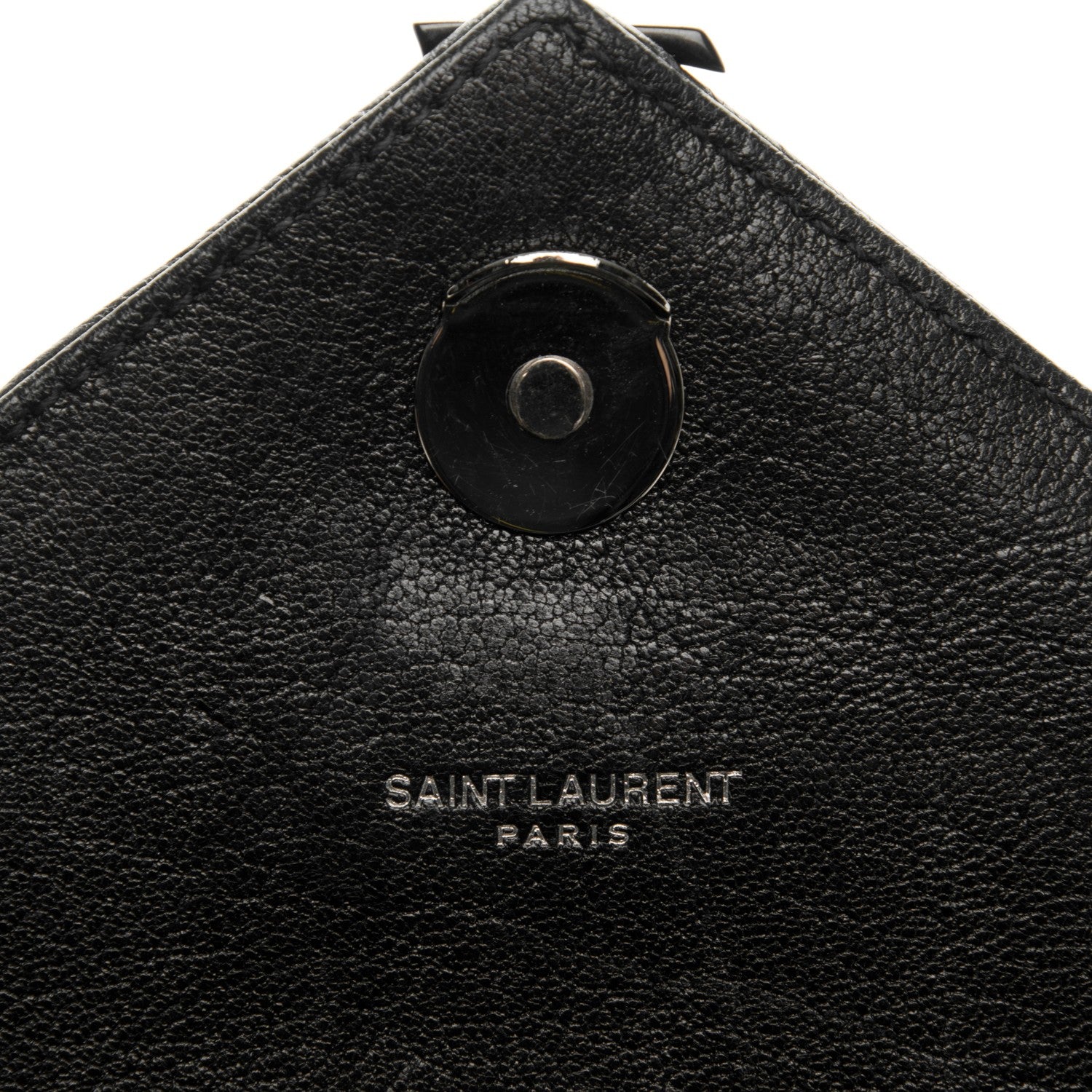 Saint Laurent Sheepskin Matelasse Chevron Monogram Medium College Bag Black 7 of 10