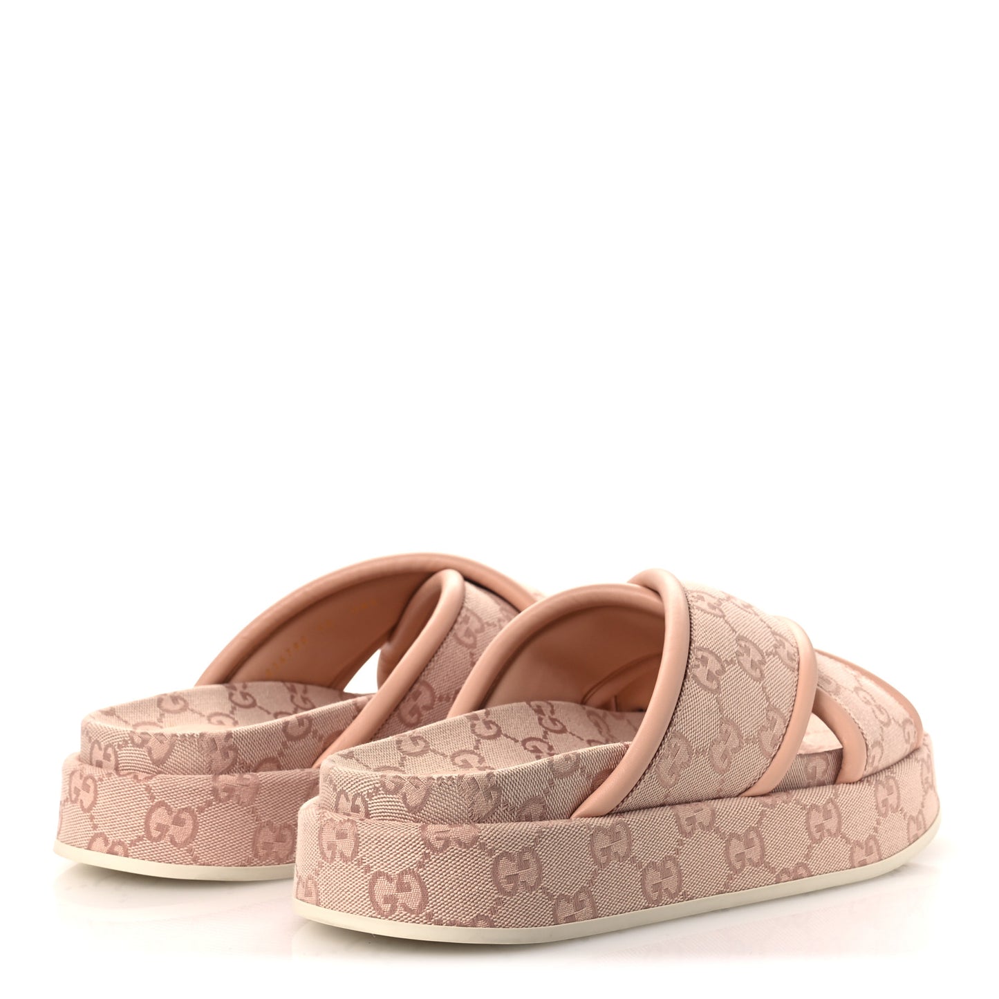 Monogram GG Calfskin Angelina Platform 55mm Slide Sandals 37 Light Pink 40 Light Pink