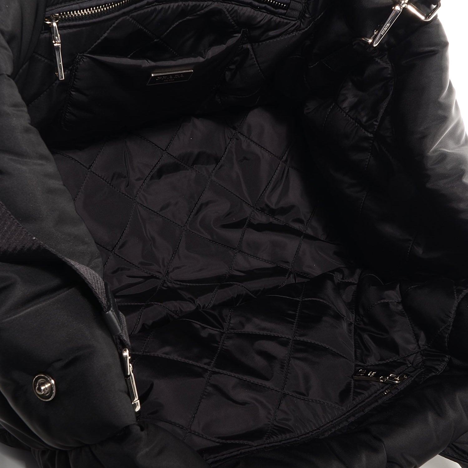 Prada Tessuto Nylon Bomber Tote Nero Black 5 of 12