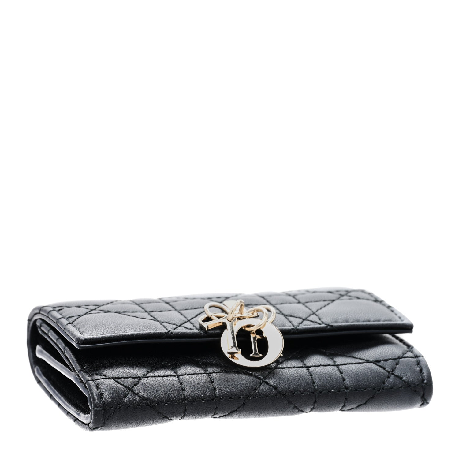 Christian Dior Lambskin Cannage My Dior Glycine Wallet Black 4 of 6