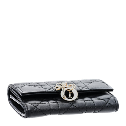 Christian Dior Lambskin Cannage My Dior Glycine Wallet Black 4 of 6