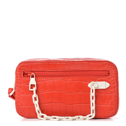 Louis Vuitton Crocodile Pochette Volga Red 1 of 7