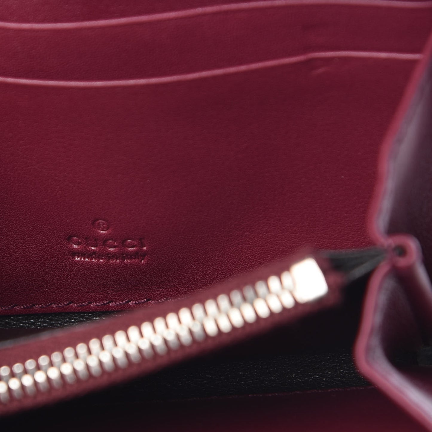 Crocodile Zip Around Card Case Cherry Gloss