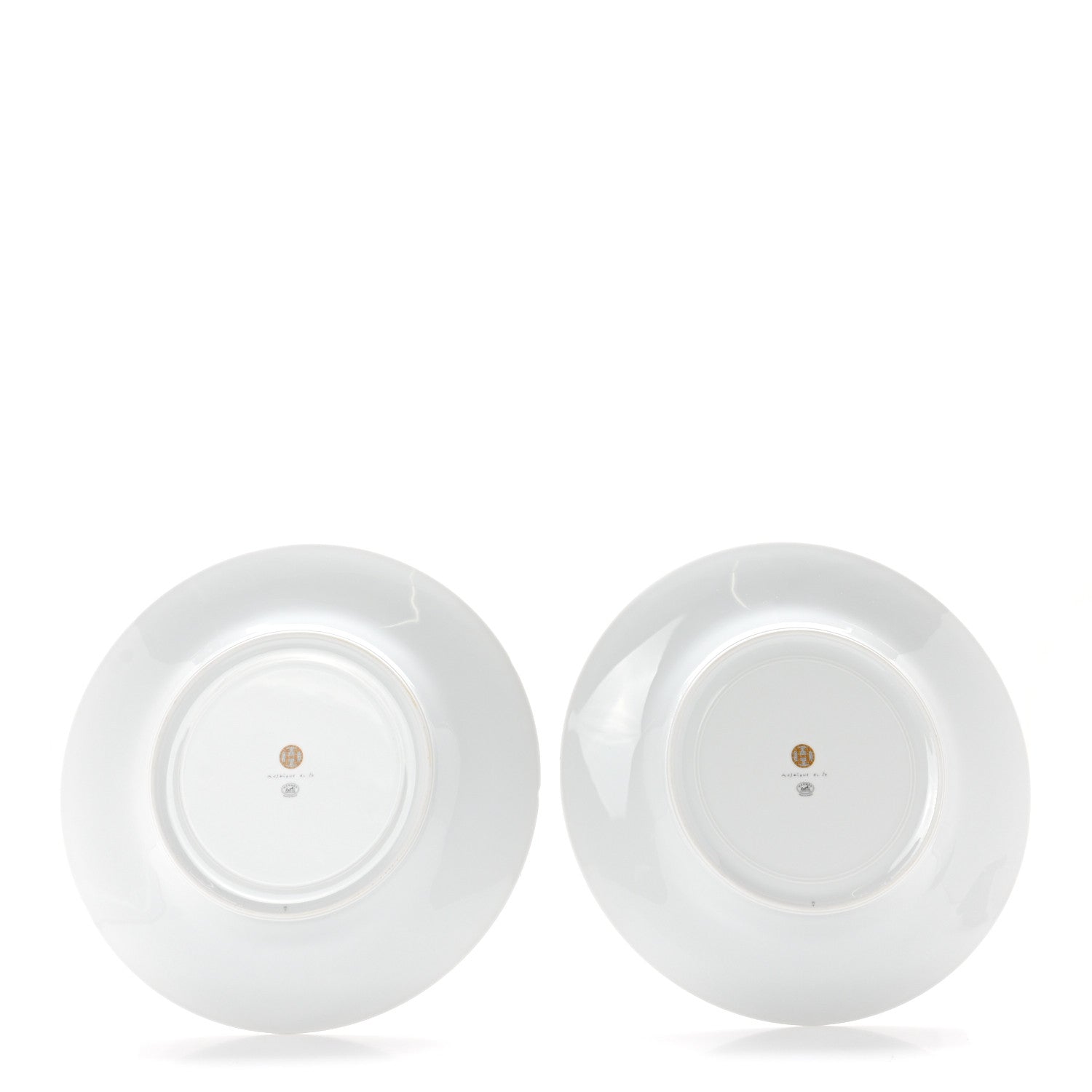 Hermes Porcelain Mosaique Au 24 Platine Presentation Plate Set of 2 Gold 2 of 6