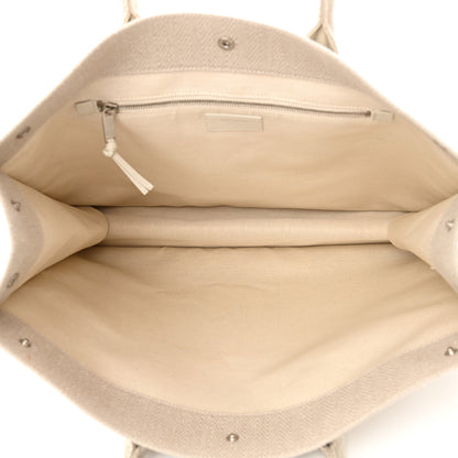 Saint Laurent Cotton Linen Rive Gauche Tote Light Shell 5 of 10