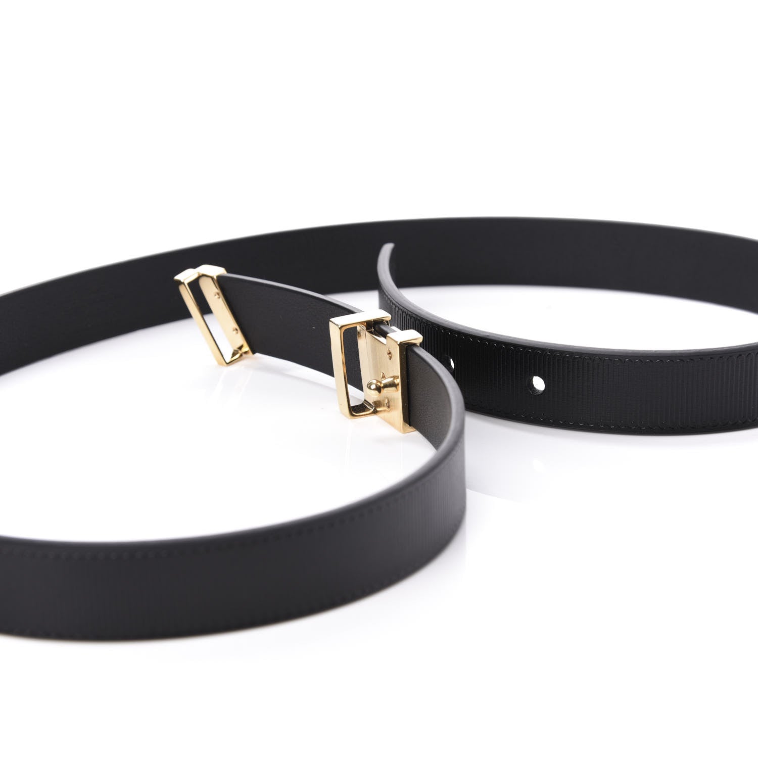 Louis Vuitton Calfskin Embossed 20MM LV Initiales Belt 75 30 Black 5 of 5