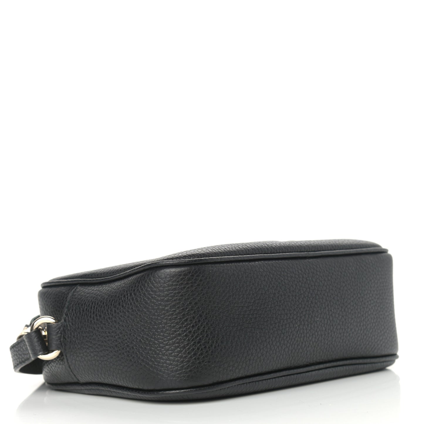 Pebbled Calfskin Small Soho Disco Bag Black
