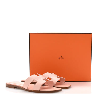 Hermes Epsom Oran Sandals 37 Rose Pale 10 of 10
