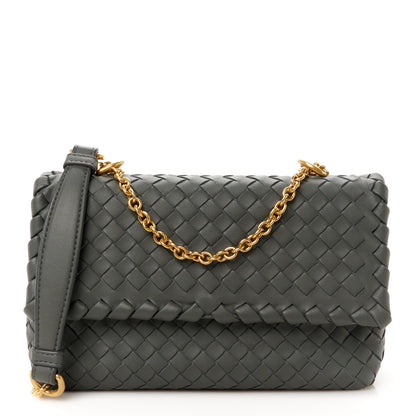 Bottega Veneta Nappa Intrecciato Baby Olimpia Shoulder Bag Steel 1 of 11