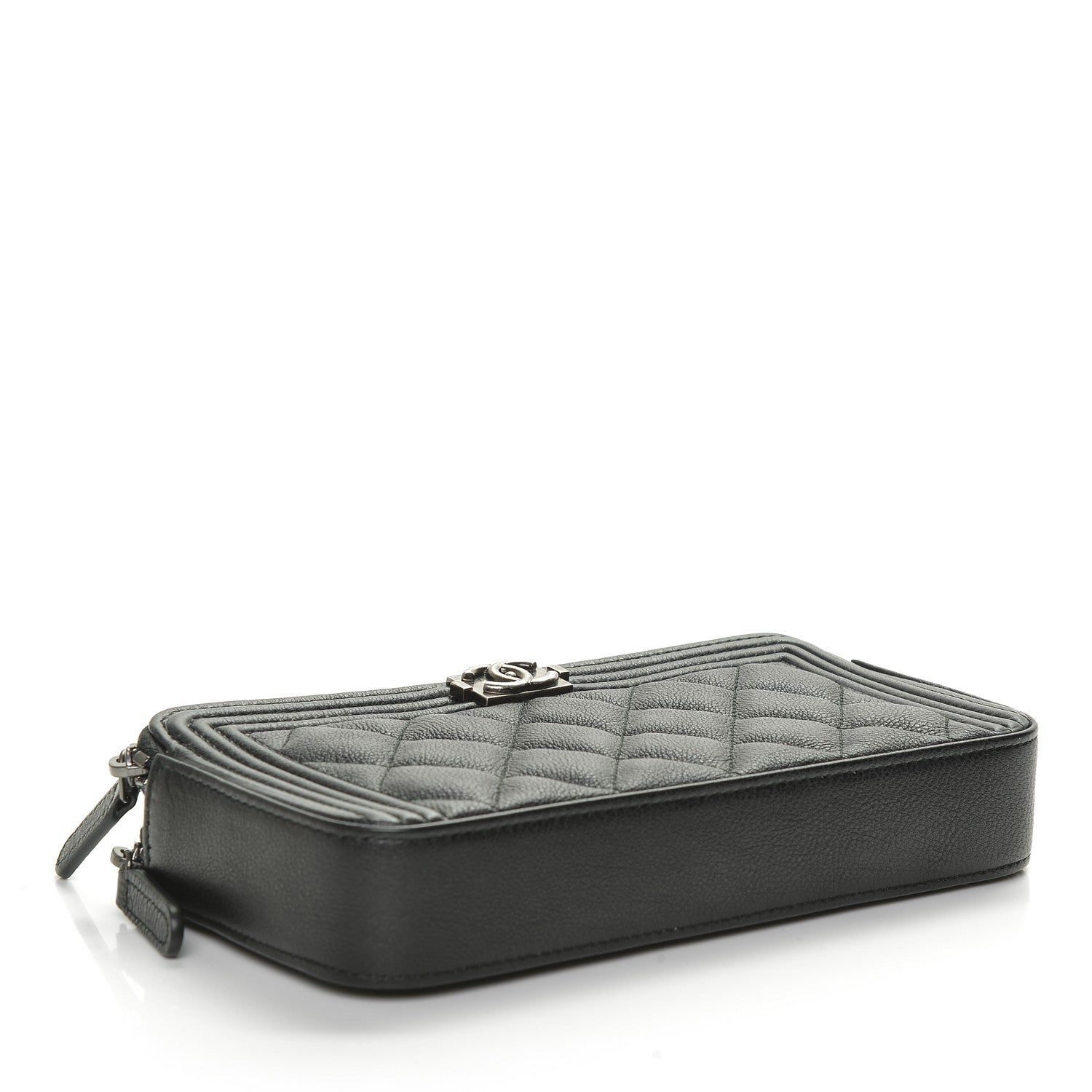 Chanel Calfskin Quilted Small Boy Clutch With Chain Black 4 of 8