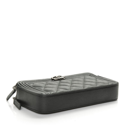 Chanel Calfskin Quilted Small Boy Clutch With Chain Black 4 of 8