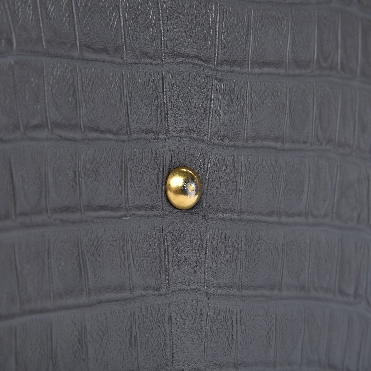 Calfskin Crocodile Embossed Large Emmanuelle Bucket Bag Fog