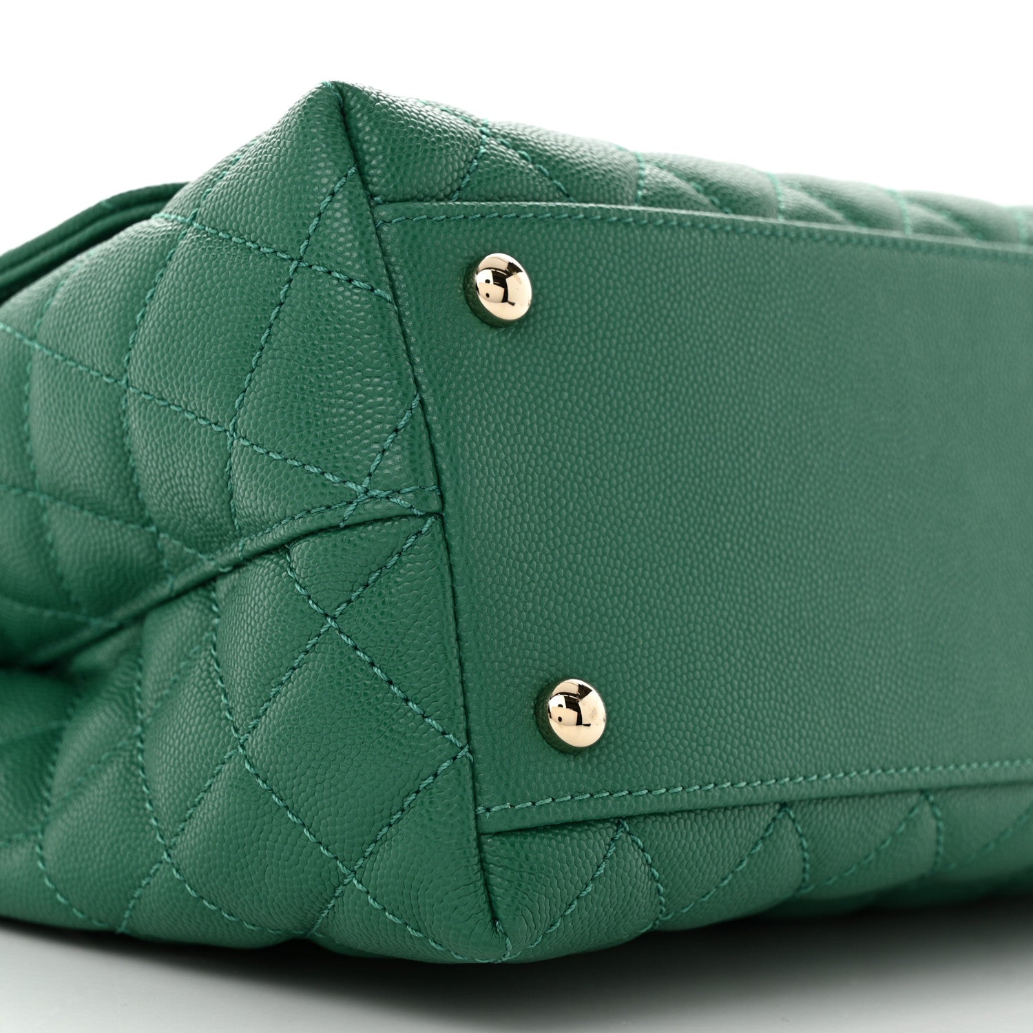 Chanel Caviar Quilted Small Coco Handle Flap Green 9 of 11